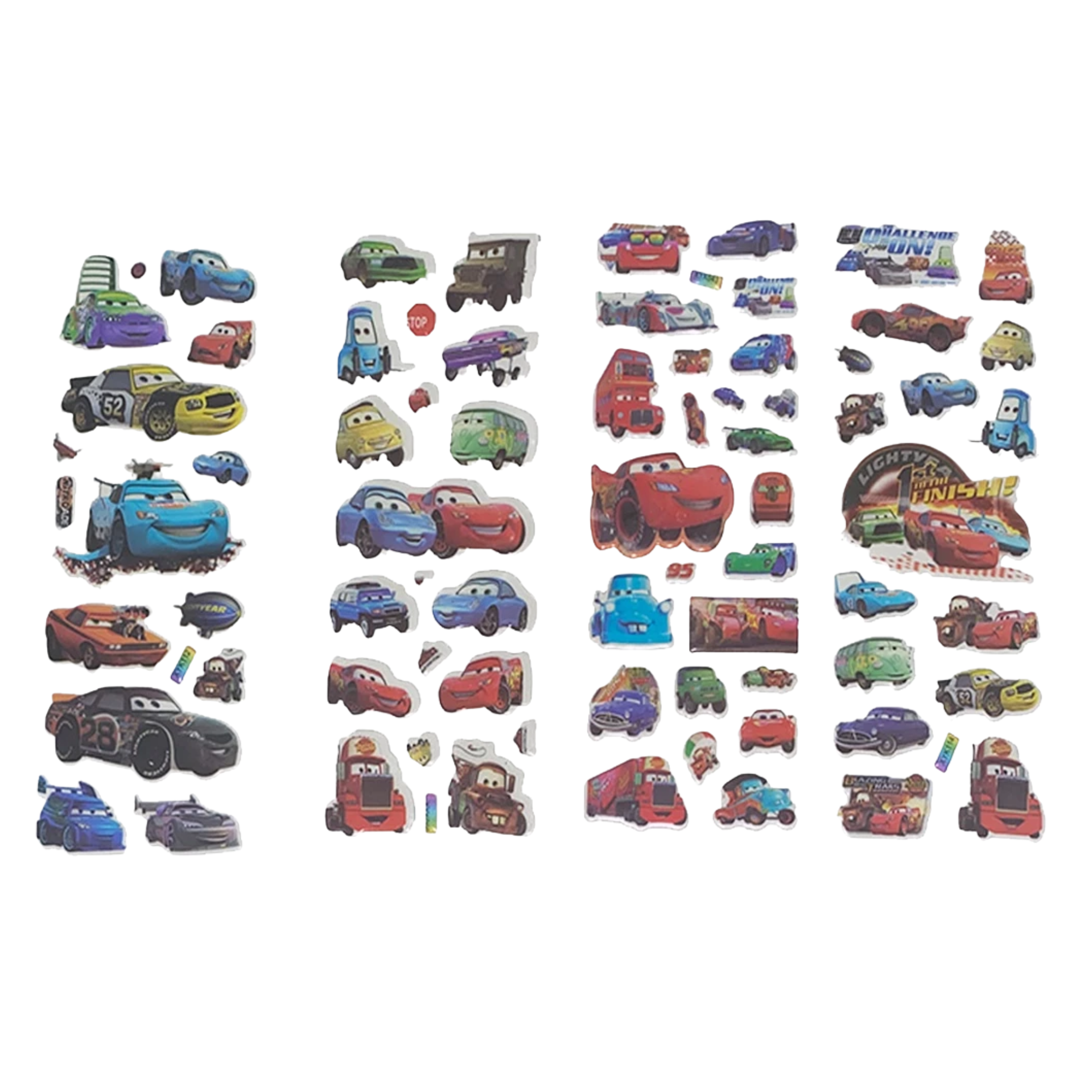 Car themed 3D stickers for DIY crafts and decoration
