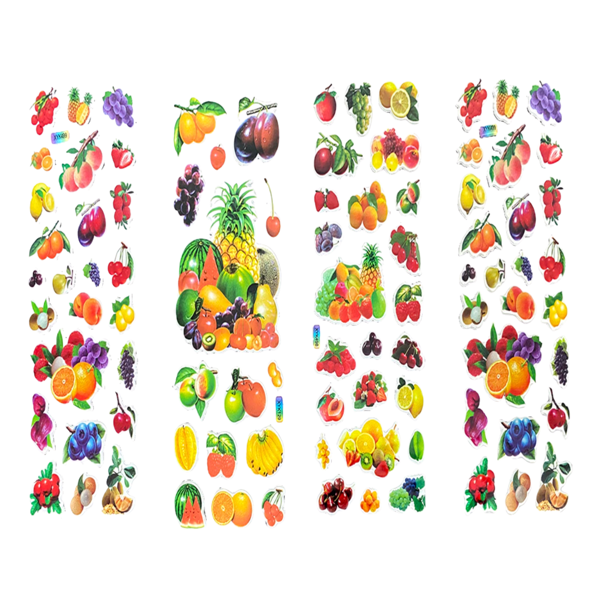 3D fruits puffy sticker set for journaling planners and crafts