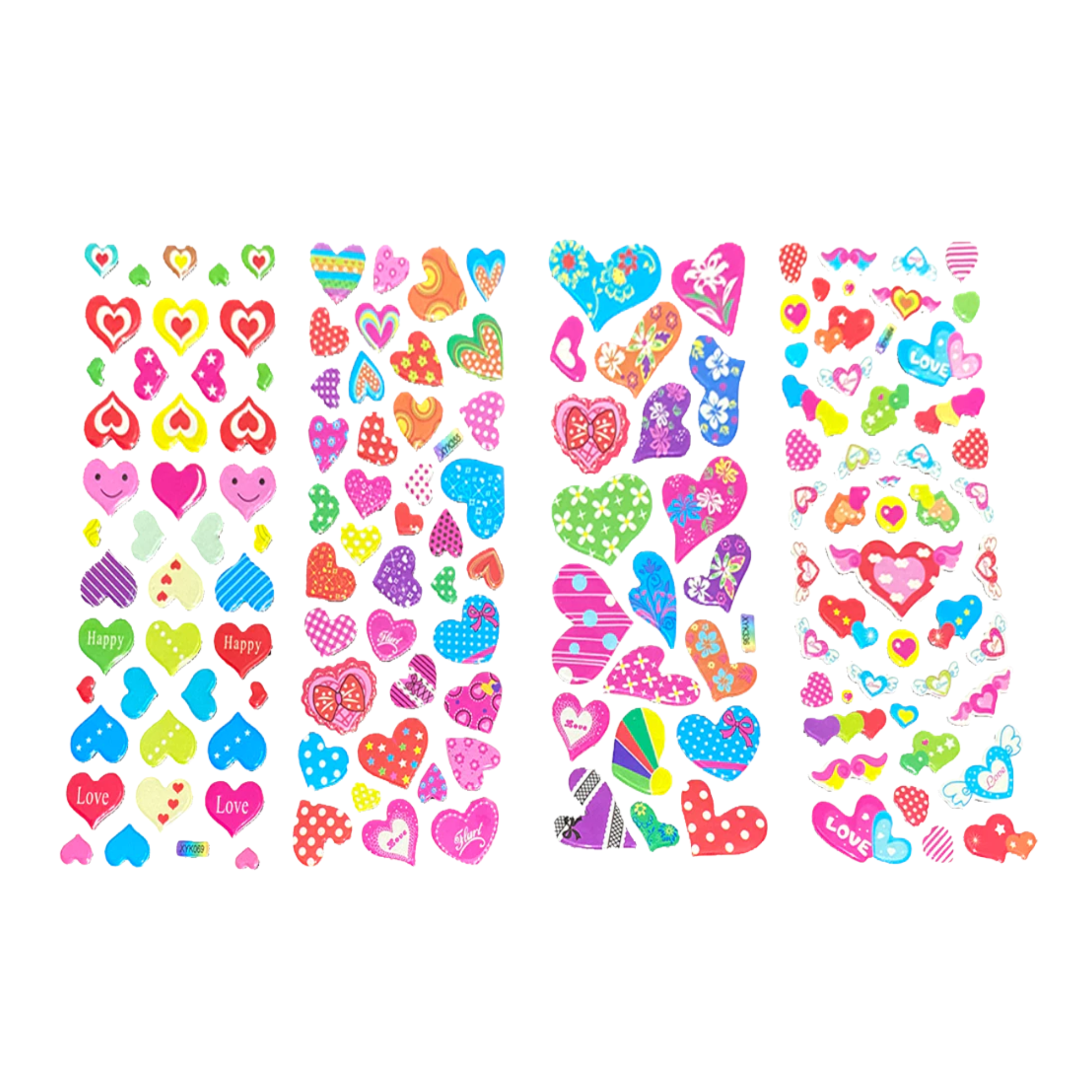 Heart shaped 3D stickers for DIY crafts and decoration