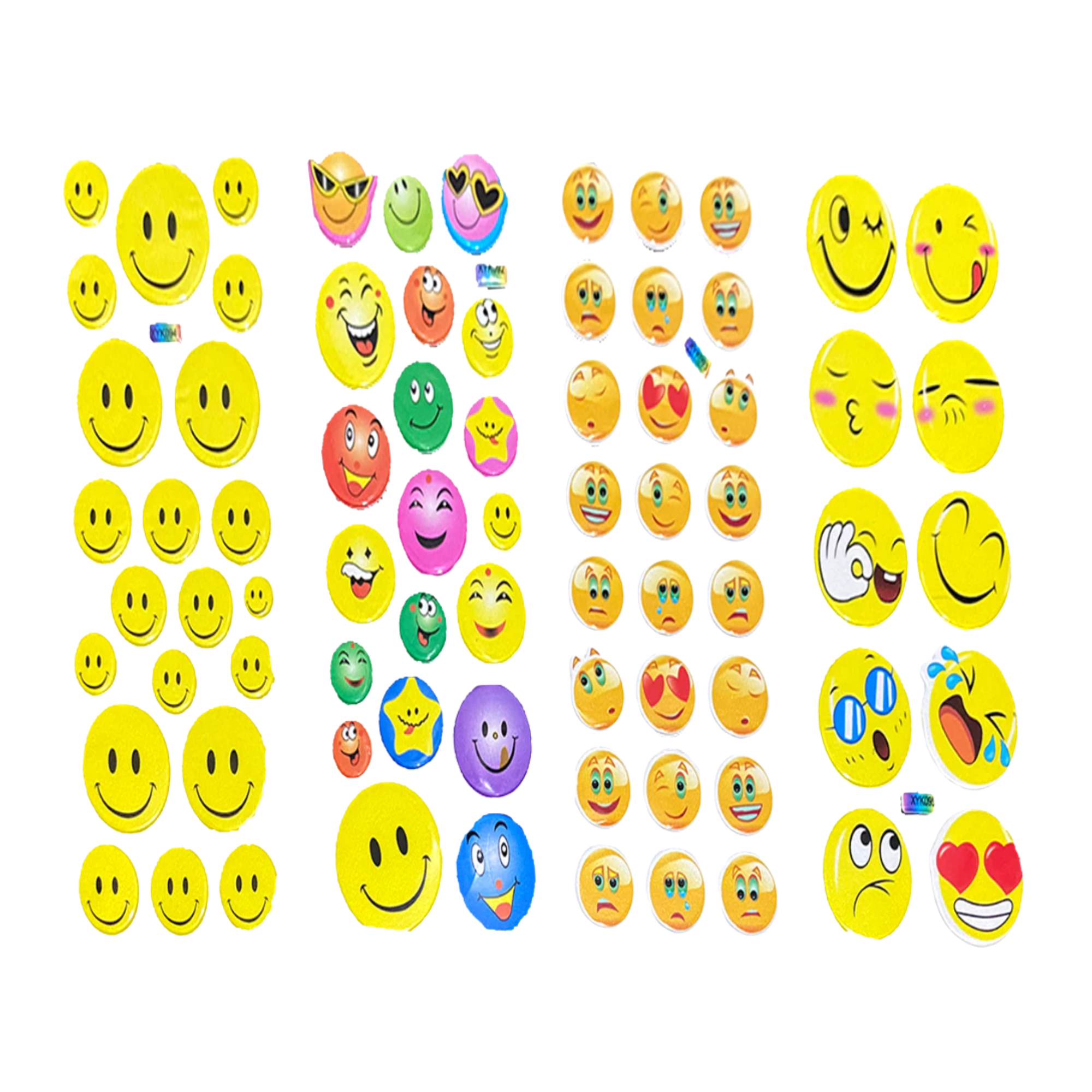 Kawaii smiley face 3D stickers for planners and journals