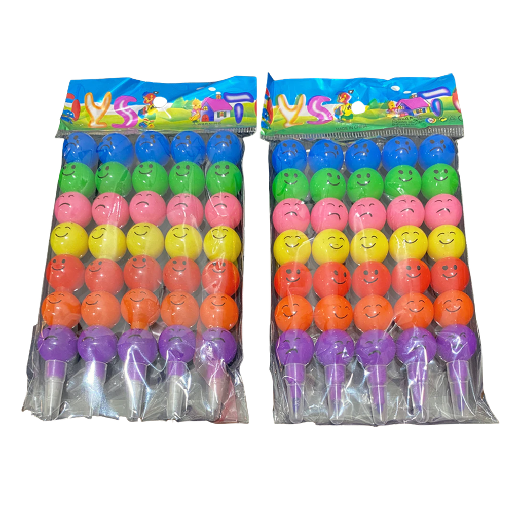 7 colour smiley crayon pencil creative kids stationery