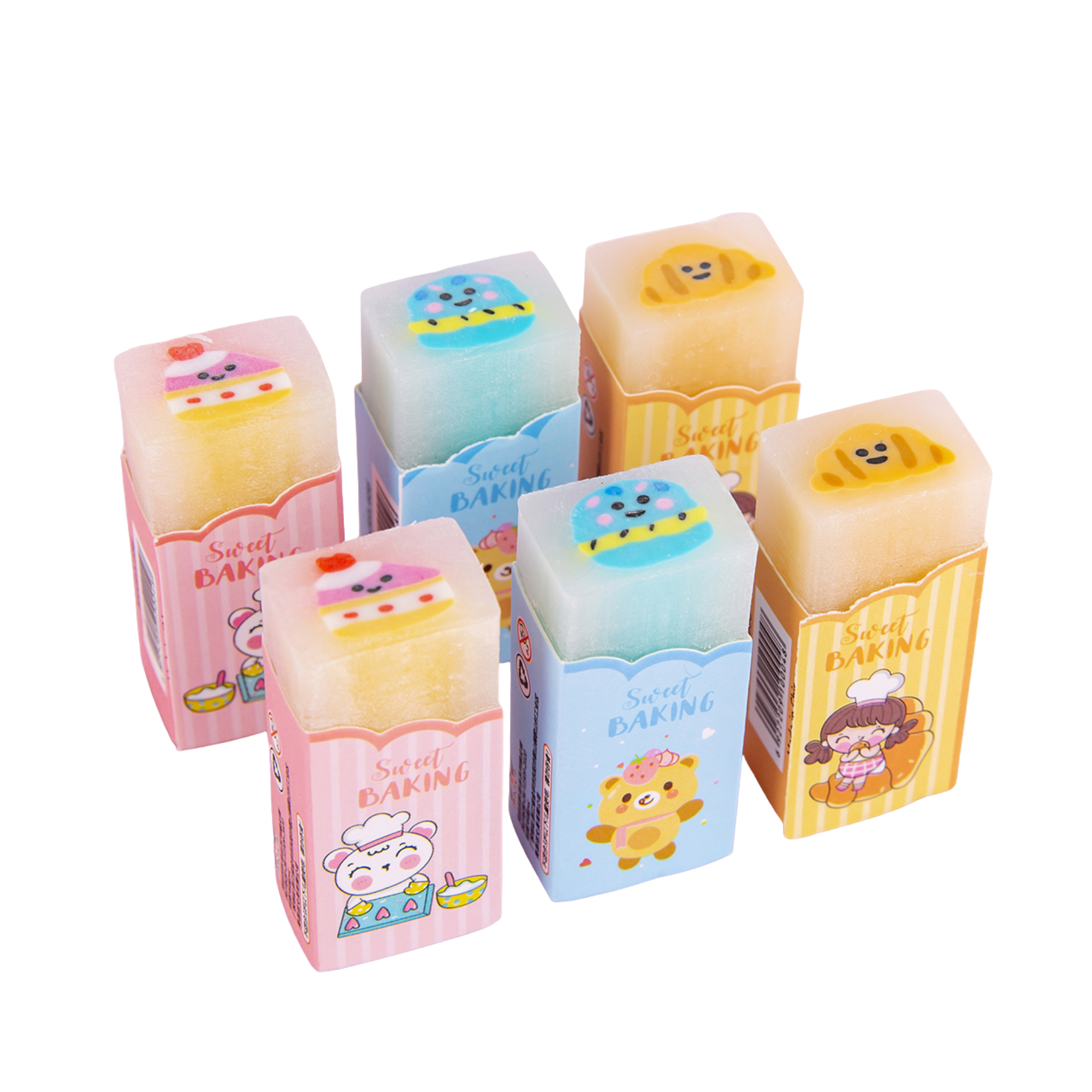 Bread shaped eraser dust-free school stationery