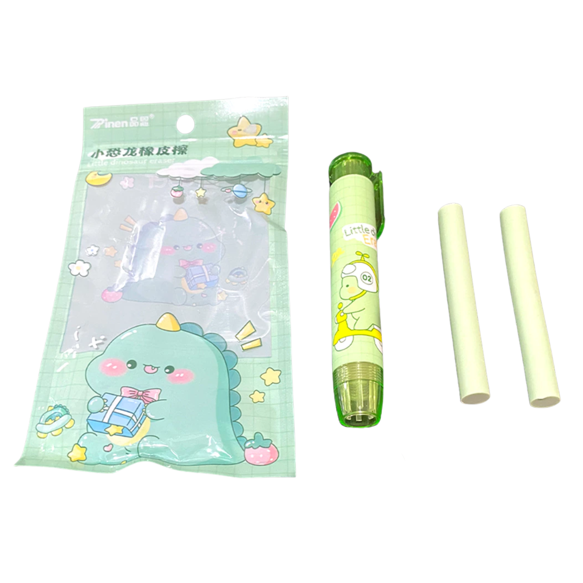 Cute Dinosaur press eraser smooth clean erasing
