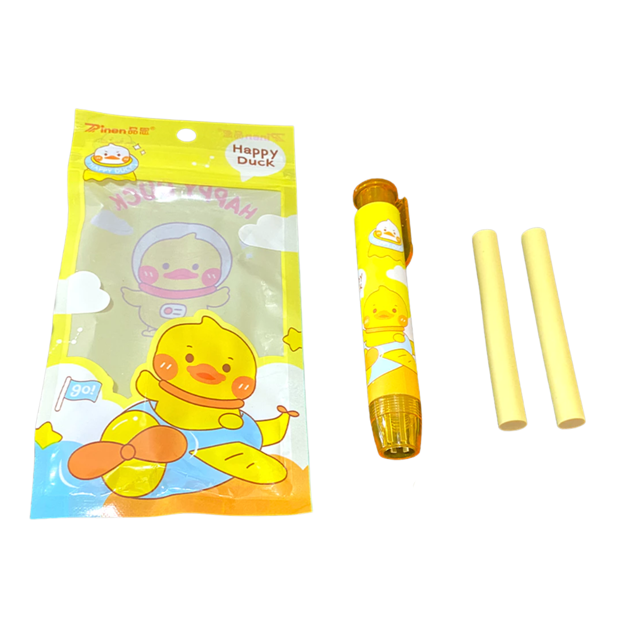 Cute duck press eraser smooth clean erasing
