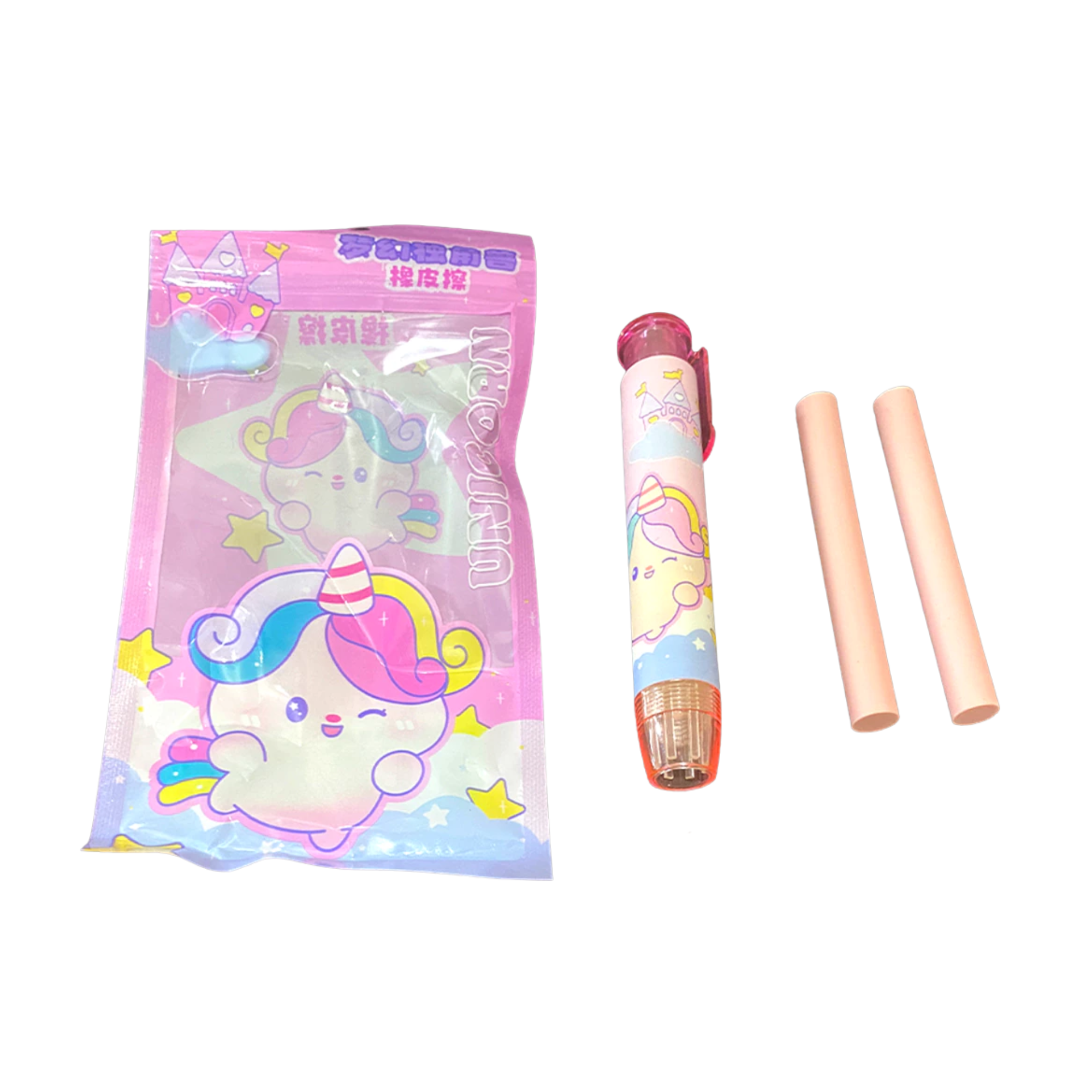 Cute unicorn press eraser smooth clean erasing