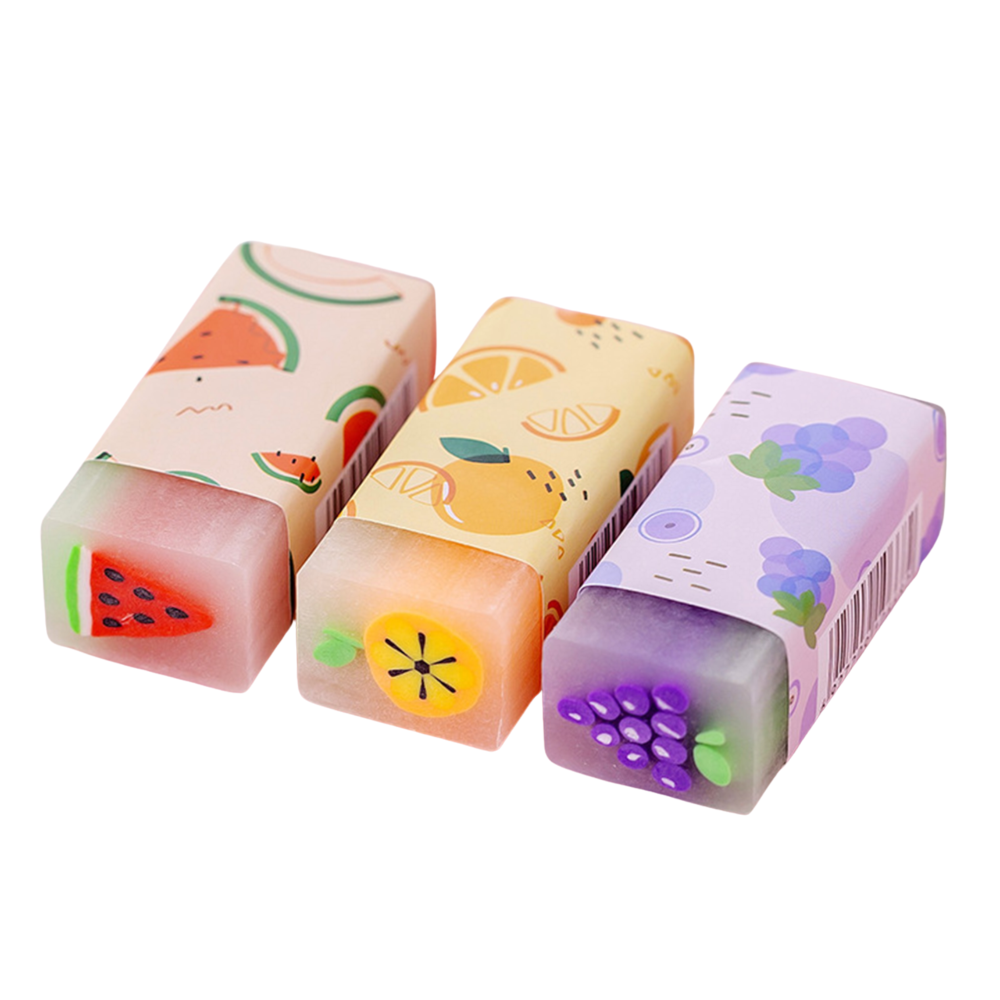 Soft dust-free eraser in fruit design