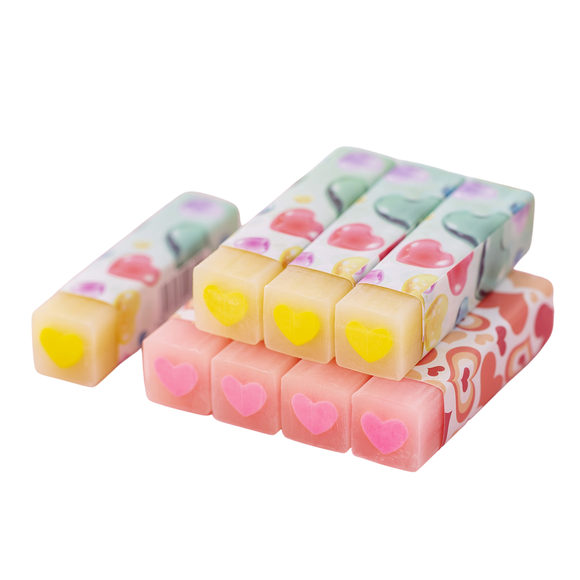 Colourfuil heart eraser kawaii dust-free design