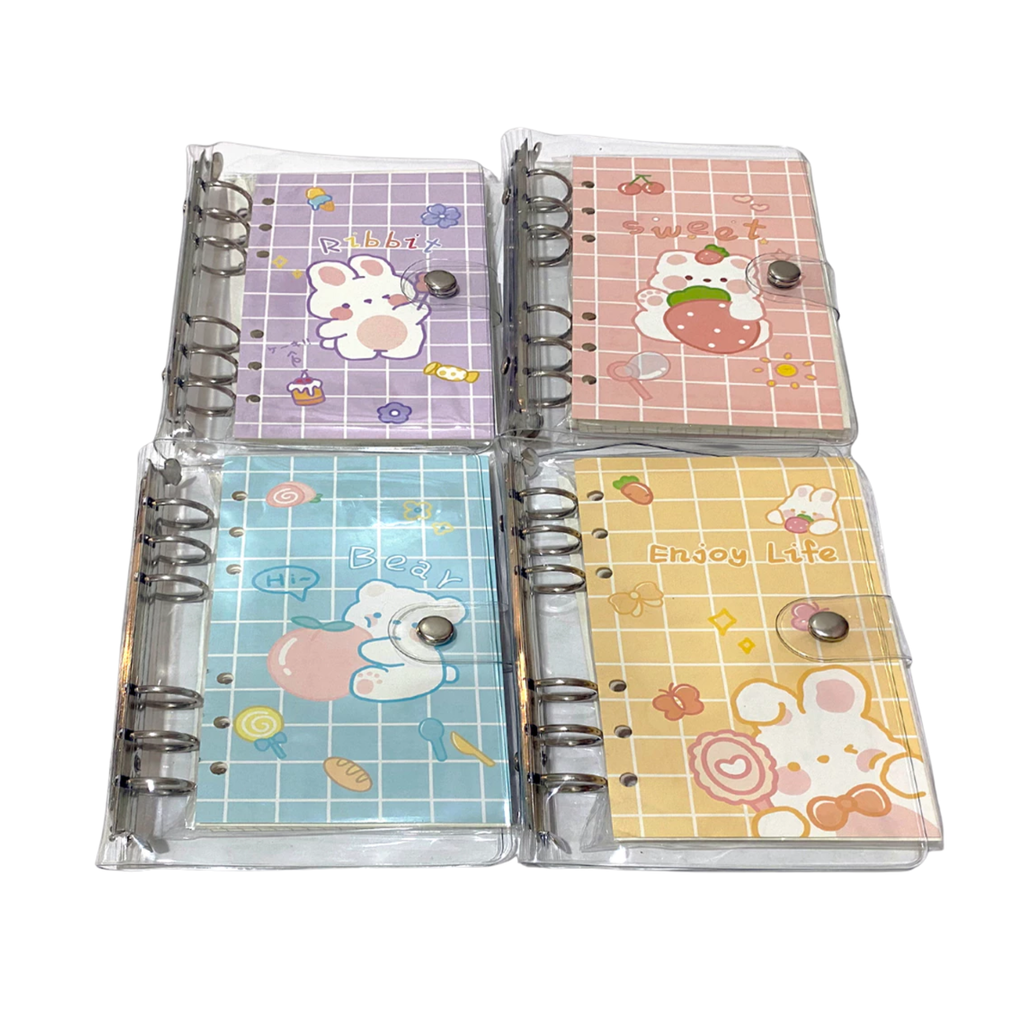 PVC transparent 6-hole notebook refillable loose-leaf binder