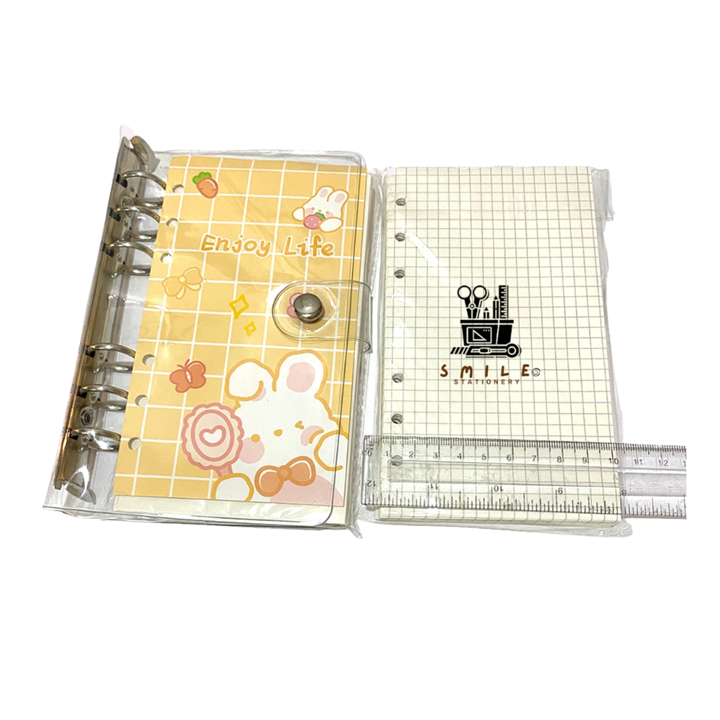 PVC transparent 6-hole notebook refillable loose-leaf binder