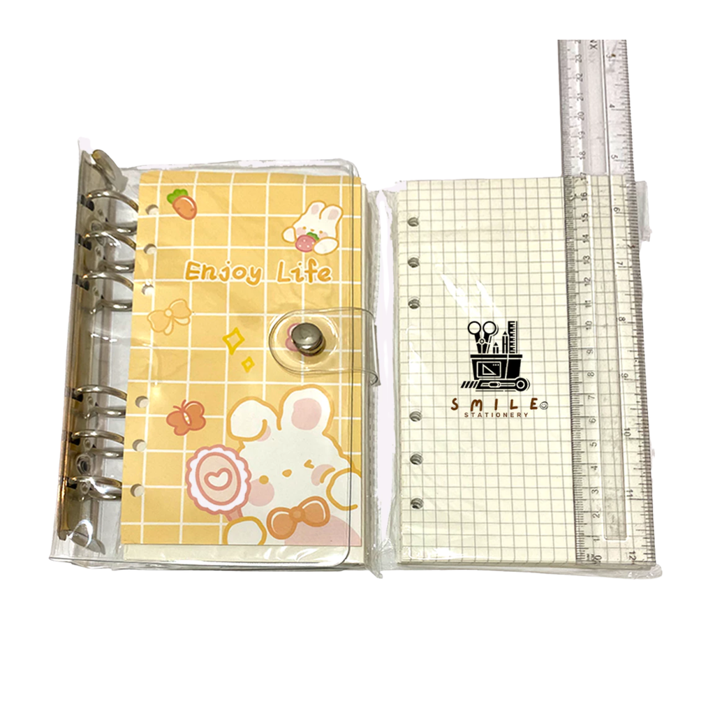 PVC transparent 6-hole notebook refillable loose-leaf binder